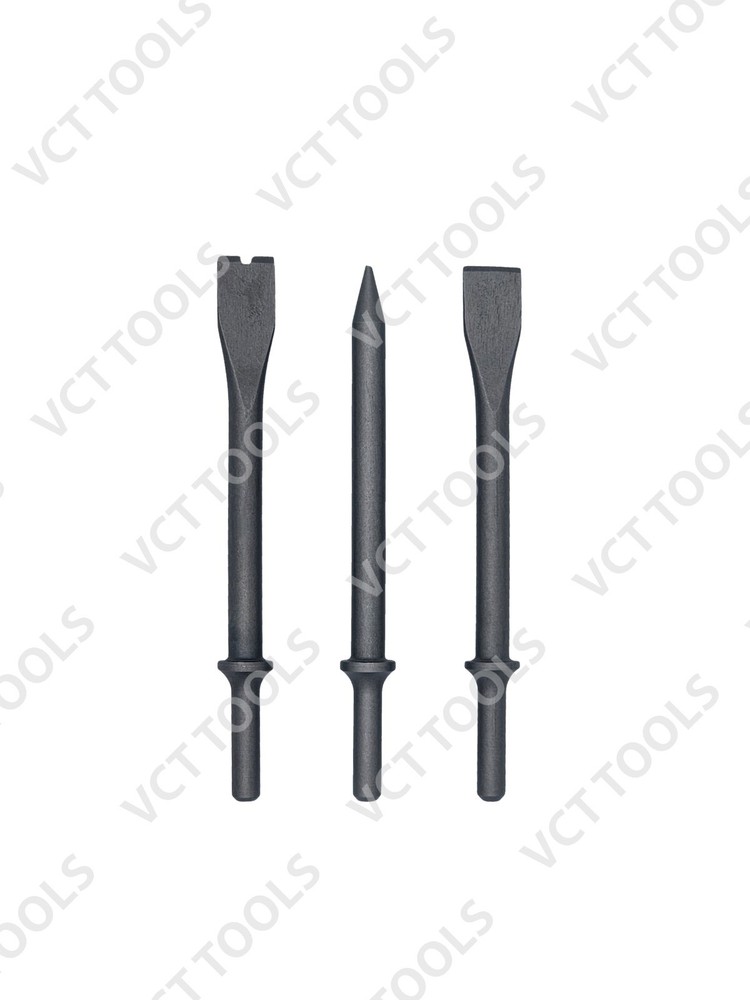 3pc 7" Air Chisel Set | Bolt Cutter, Flat & Tapered Bits | Pneumatic Tool Ki