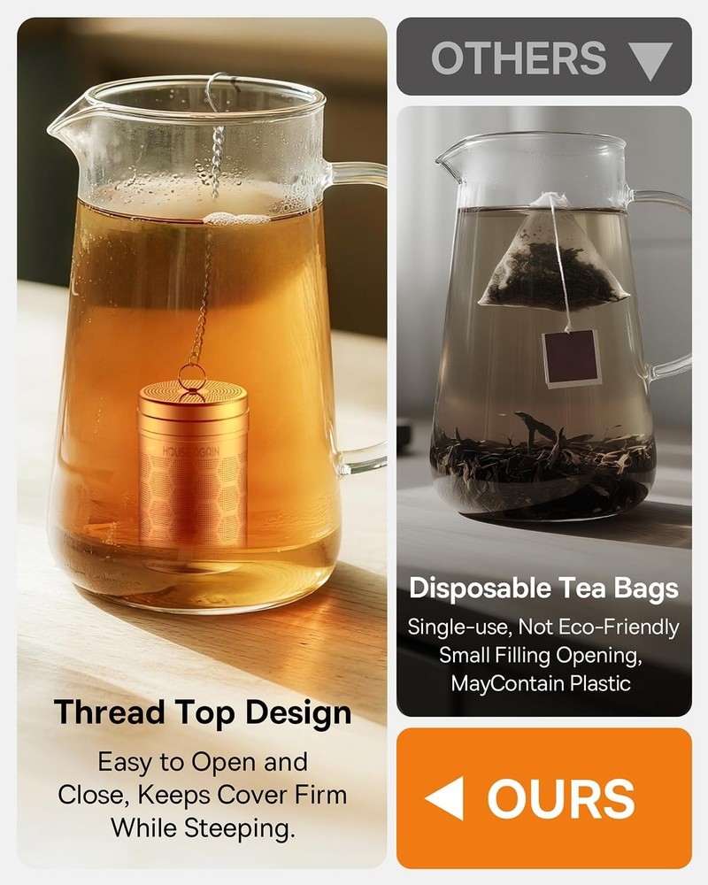 House Again Tea Infusers, Extra Fine Mesh Tea Strainers for Loose Tea, Updated S