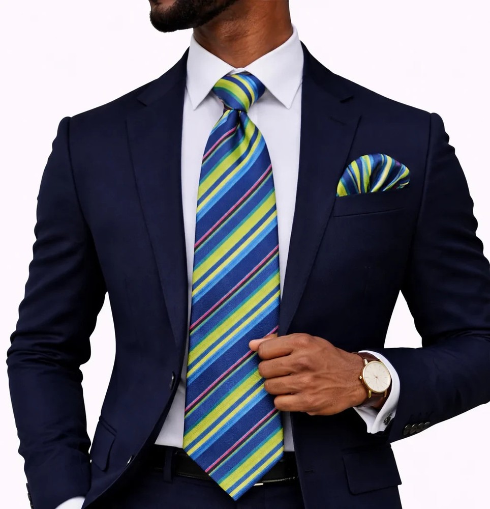 LUXOR STRIPE - TIE & POCKET SQAURE