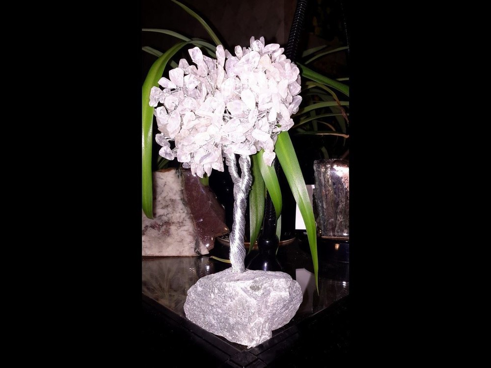 Hand Made Gemstone Tree - Made From Polished Tumbles - Medium  - Quartz