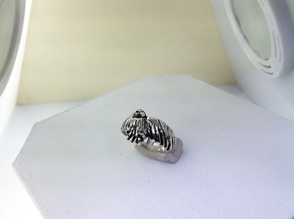 Silver Falcon ring (Eagle Hawk....) (size 9.75 ..6.6dwts handcrafted