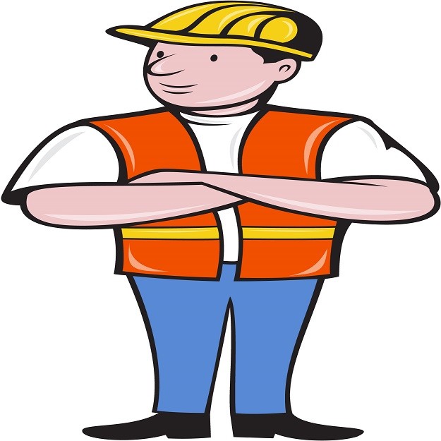 30 Custom Cartoon Construction Worker Personalized Address Labels