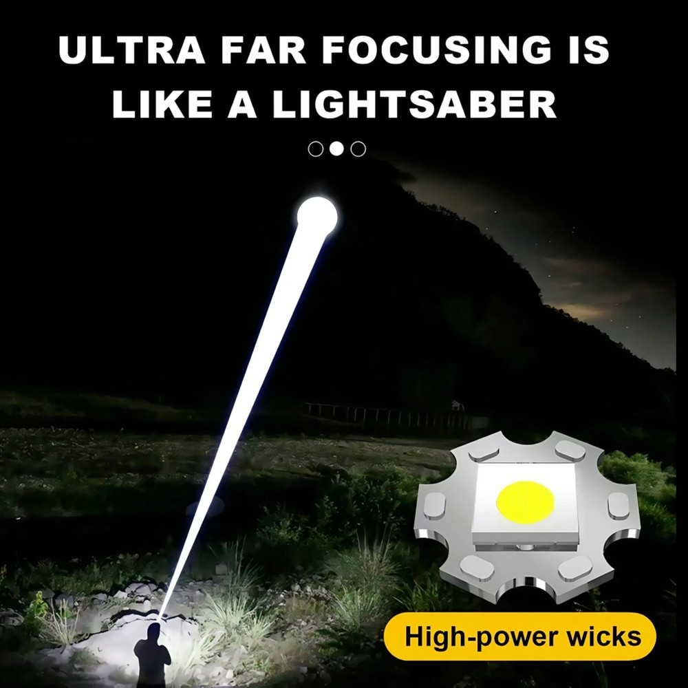 99000000 Lumen Super Bright LED Tactical Flashlight Rechargeable LED Work Lights