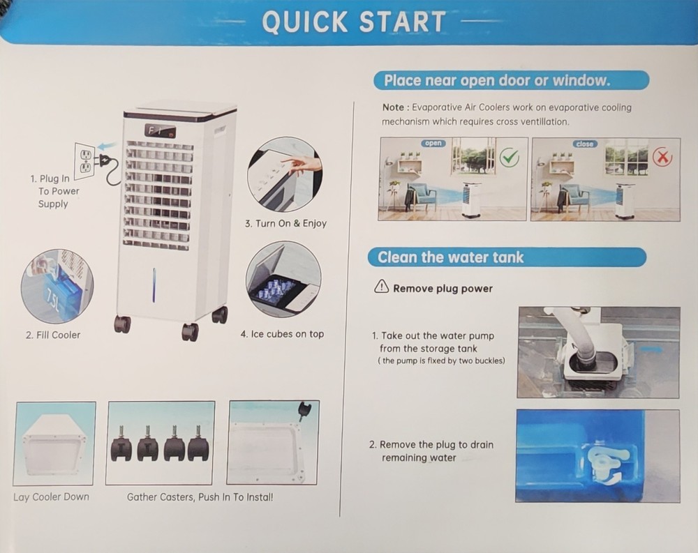 Portable Air Conditioner, 3 in 1 Swamp Cooler