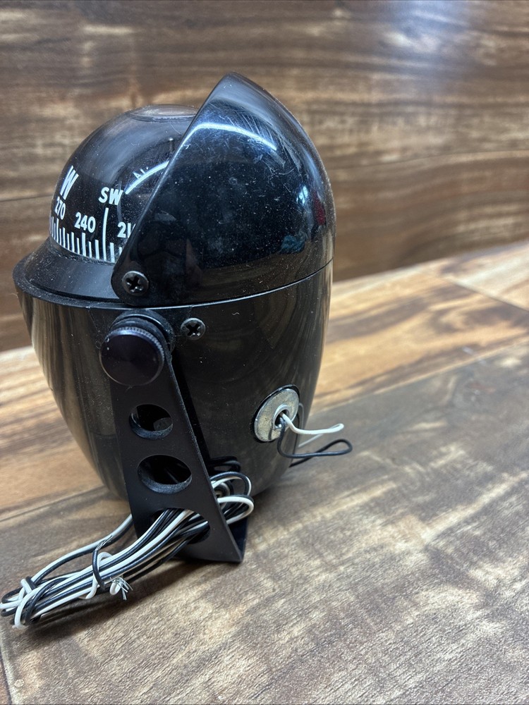 Vtg Airguide Illuminated Compass Shield Adjustable Mount W/Movable Sun EUC