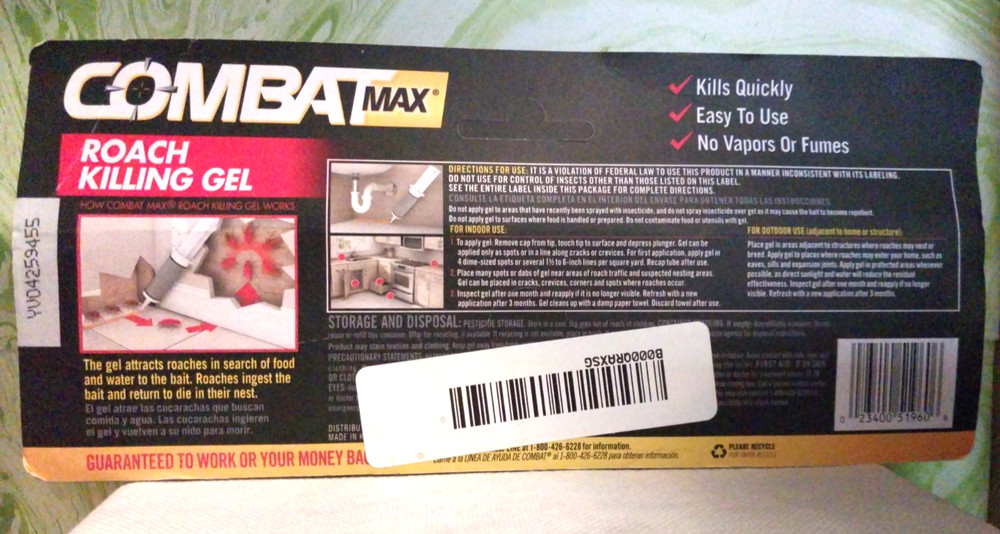 Combat Max Roach Killing Gel 2.1 oz Syringe