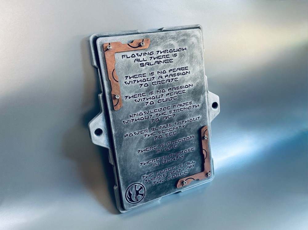 Gray Jedi Code Wall Plaque - Wall Mount Panel - Galaxy's Edge
