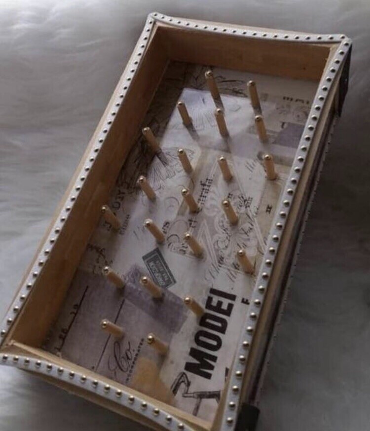 Wood Thread bobbin holder sewing room organizer