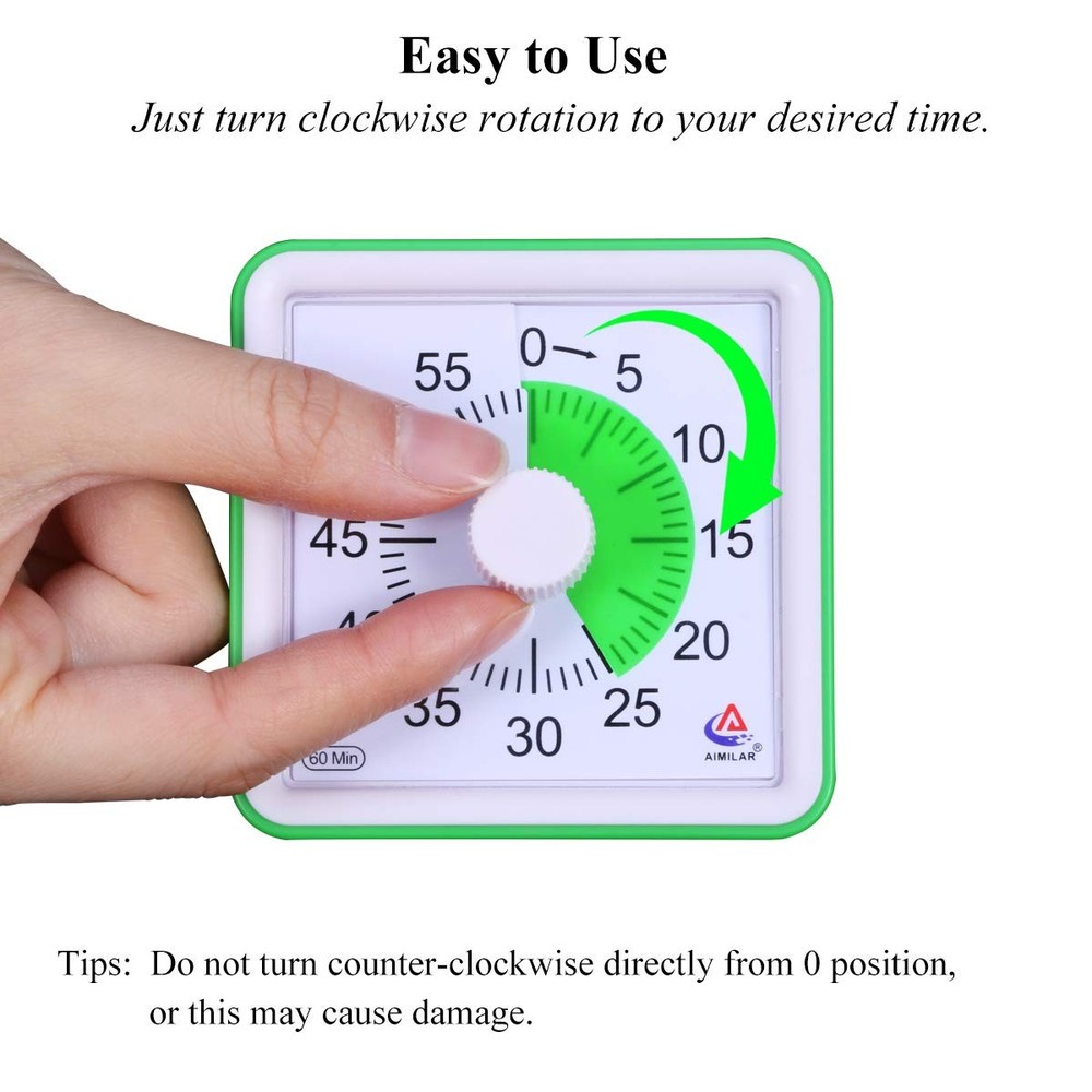 AIMILAR 60 Minute Visual Timer-Silent Timer Time Management Tool for Classroom