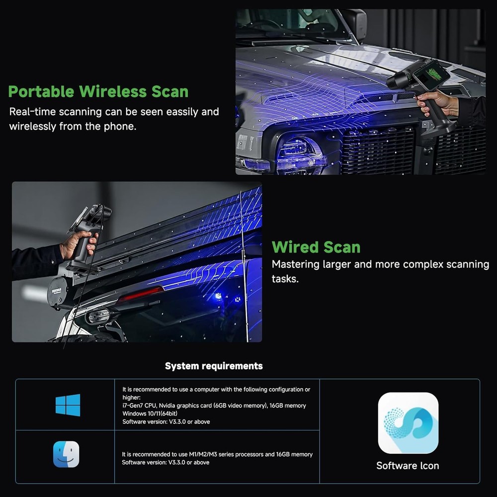 Creality RaptorX 3D Scanner Wireless Hybrid Blue Laser & NIR Scanner For Printer