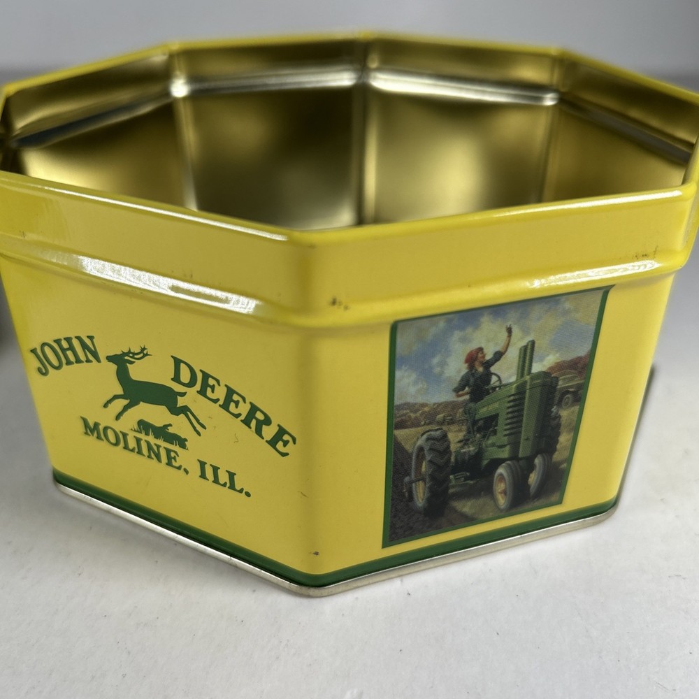 John Deere Collectible Octagonal Tin Storage Box 5- 1/2"
