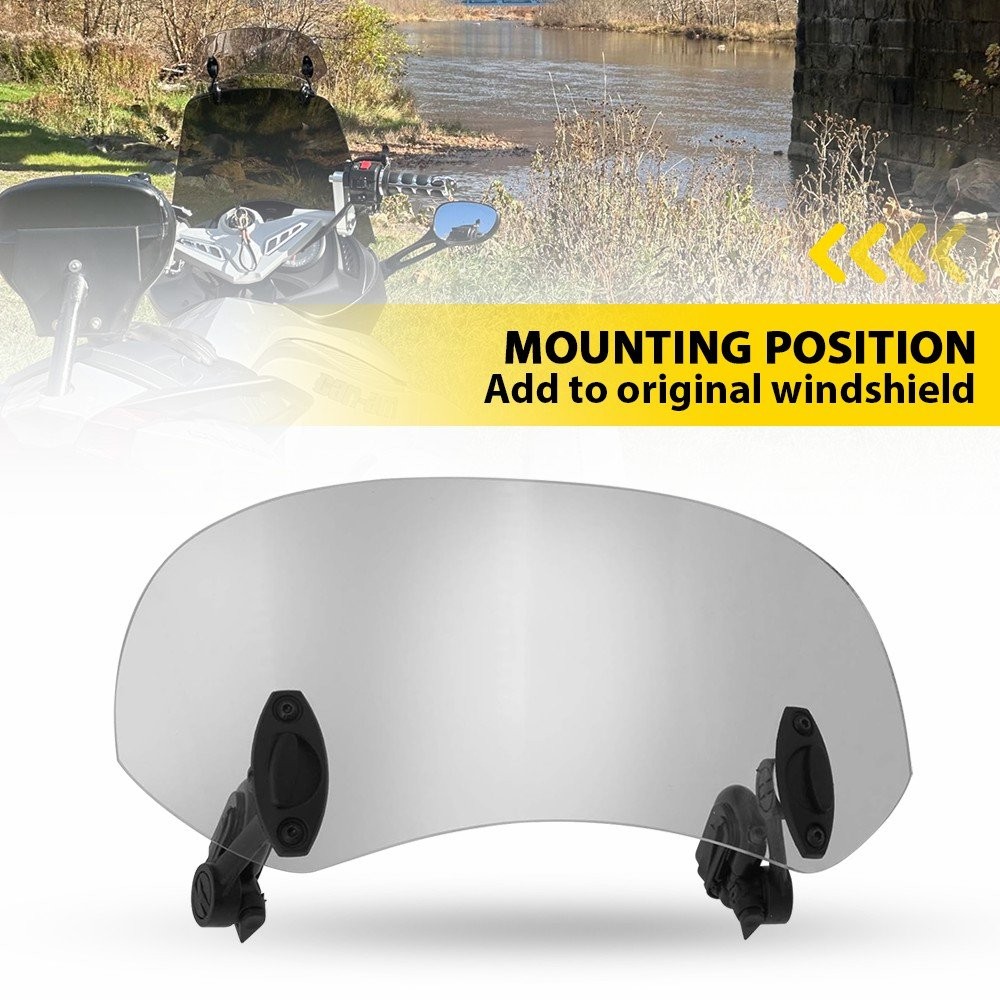 Universal Motorcycle Wind Windshield Screen Deflector Extension Spoiler Clip On