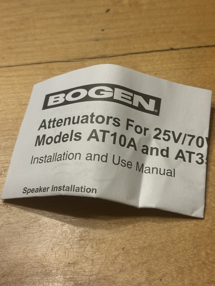 BOGEN COMMUNICATIONS AT-10A ATTENUATOR