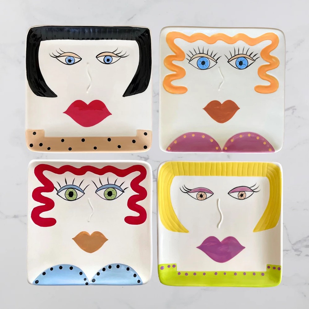 Personality Plates Set for 4 People Dinnerware Dish Plates