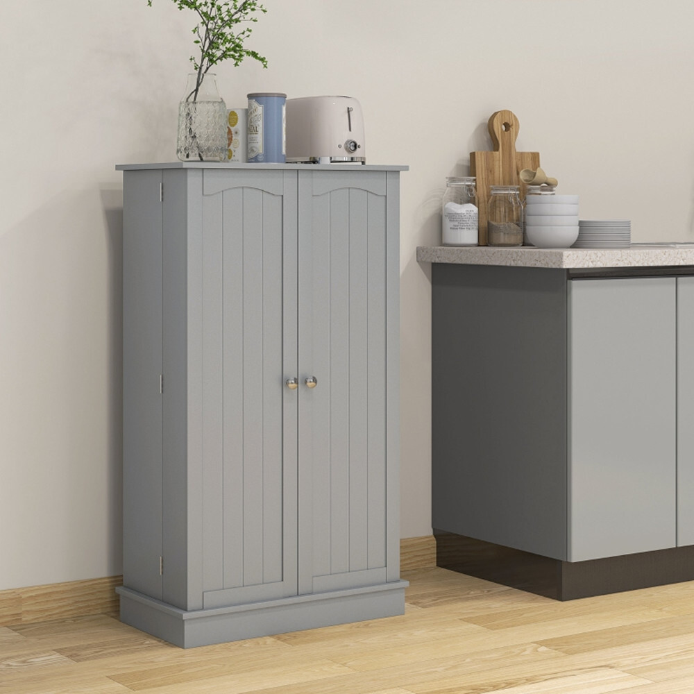 Simple Triamine Adjustable Shelves Sideboard With Door Cabinet Gray