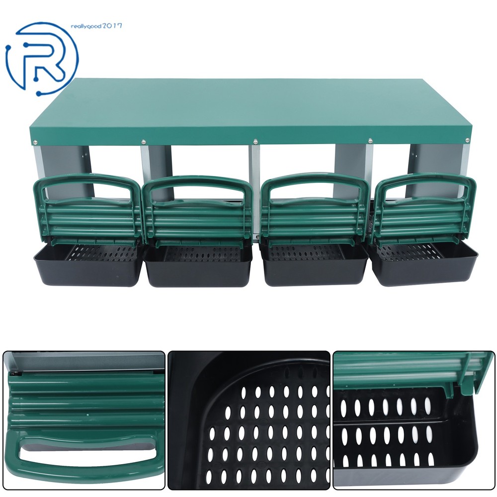 Metal 4 Hole Chicken Nesting Boxes Chicken Egg Laying Nesting Box With Perch