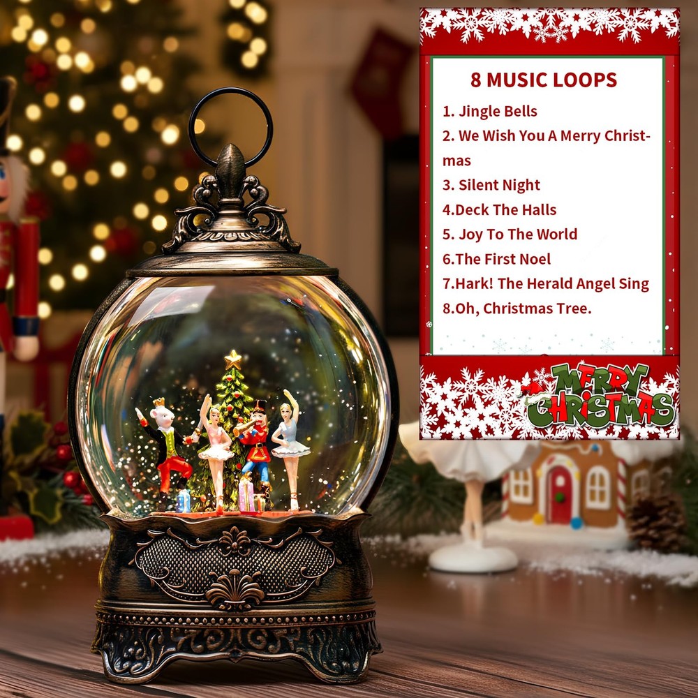 Christmas Snow Globe Lantern, Clara Nutcracker and Mouse King Christmas Tree