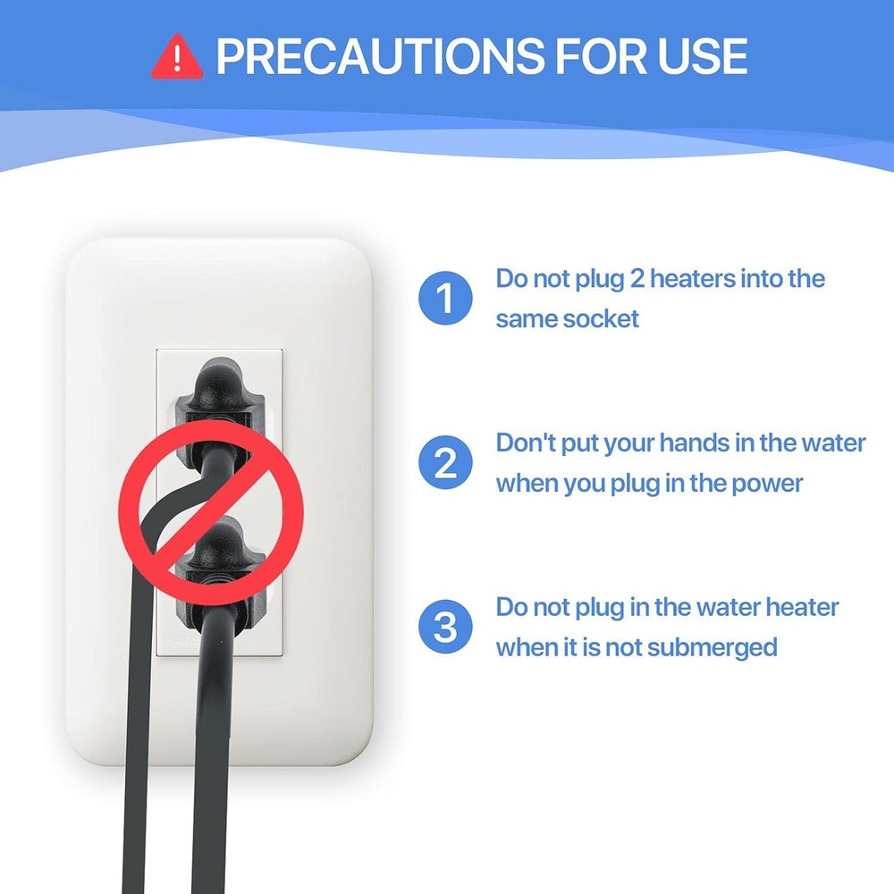 2000W Immersion Water Heater with 304 SS Guard Fast Heats up 5 gallons Water ...