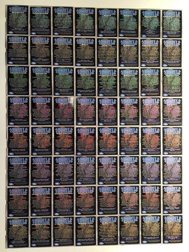 Abbott & Costello Base Card Set 72 Cards