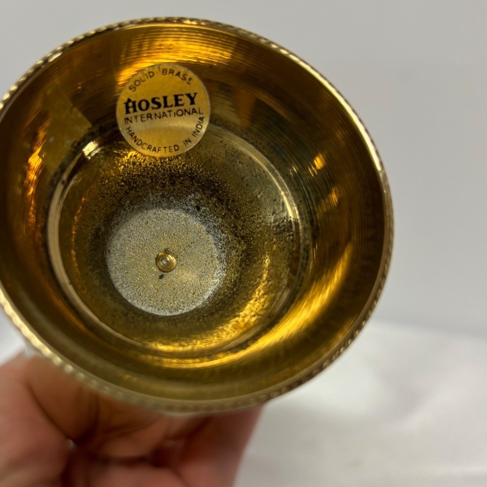 Vintage Solid Brass Table Vase 8" Hosley India