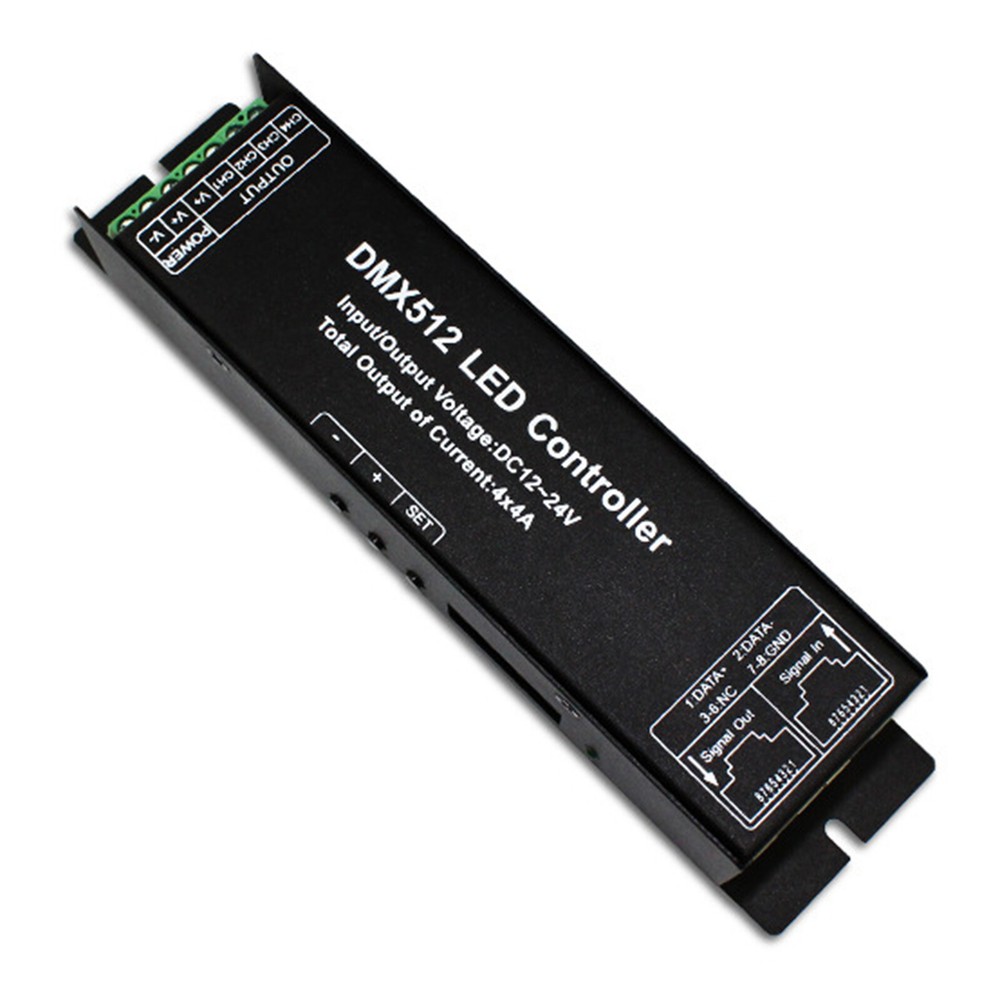 LED RGB DMX512 Decoder Controller DC12-24V 4x416Channel Digital PWM Dimmer Y B9