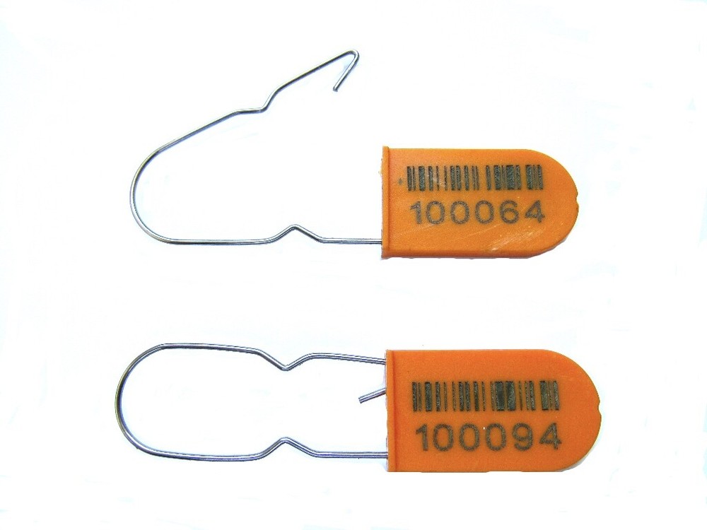 Plastic PADLOCK A Security Seal ECO, 100 Pcs. ORANGE, Numbered and Barcode,