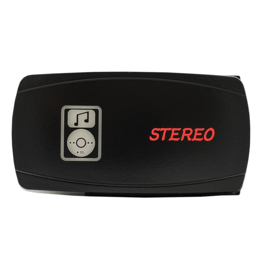 RED LED Horizontal STEREO Rocker Switch 4WD 4X4 UTV Waterproof