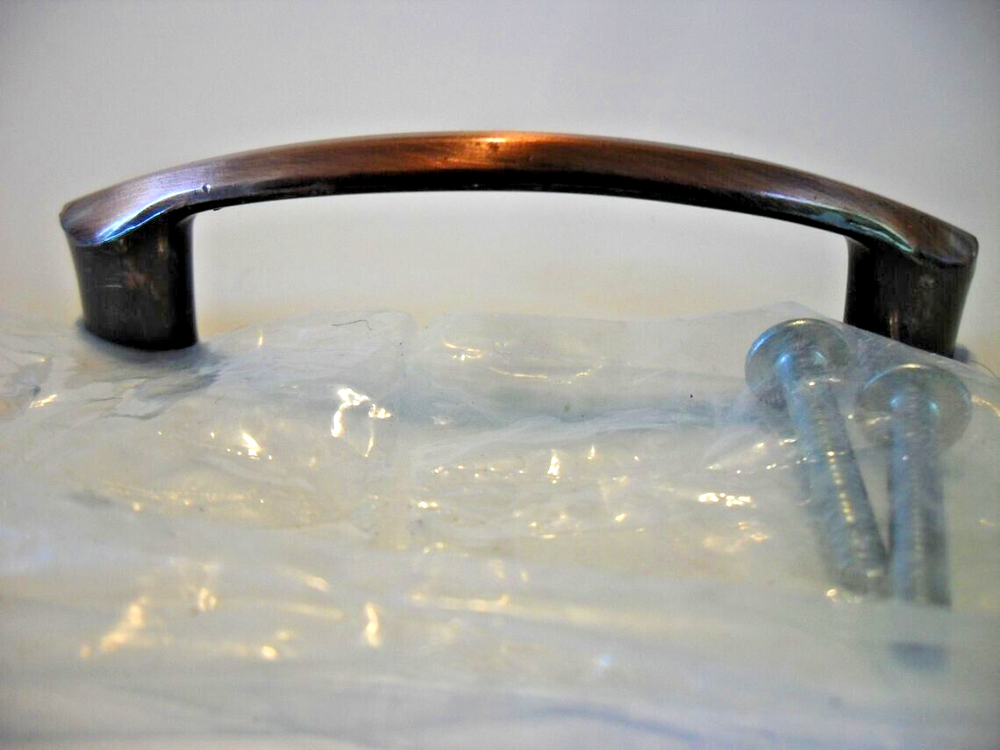 Vintage Nos Copper Flash Curved Drawer Pull Cabinet Door Handle Ajax