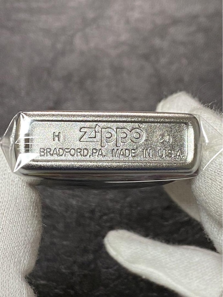 Zippo Plaid Gradient Color Silver Double Sided Processing Lighter Regular Japan