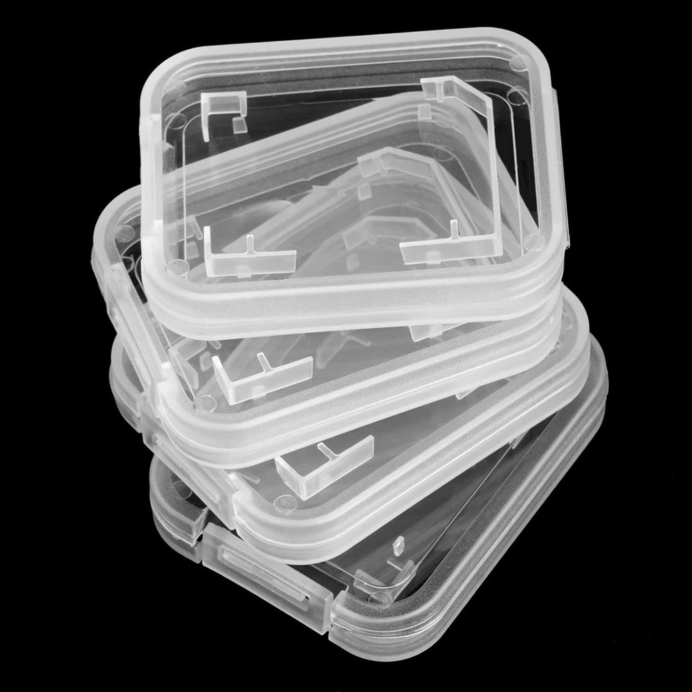 100pcs Plastic Transparent Standard SD SDHC Memory Card Case Holder Storage Box