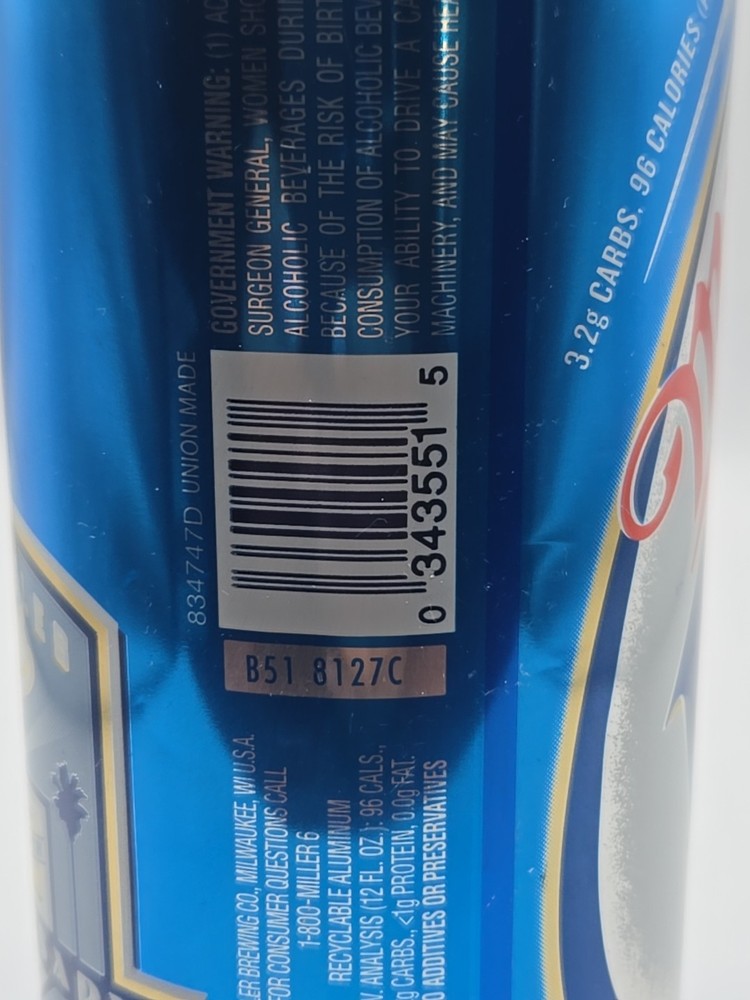 Miller Lite Beer Can Dodgers Tommy Davis 50th Anniversary 2008 EMPTY Damage