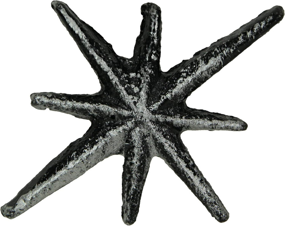 Mid Century Drawer Pulls Cabinet Knobs Starburst Cast Iron 6 Pack