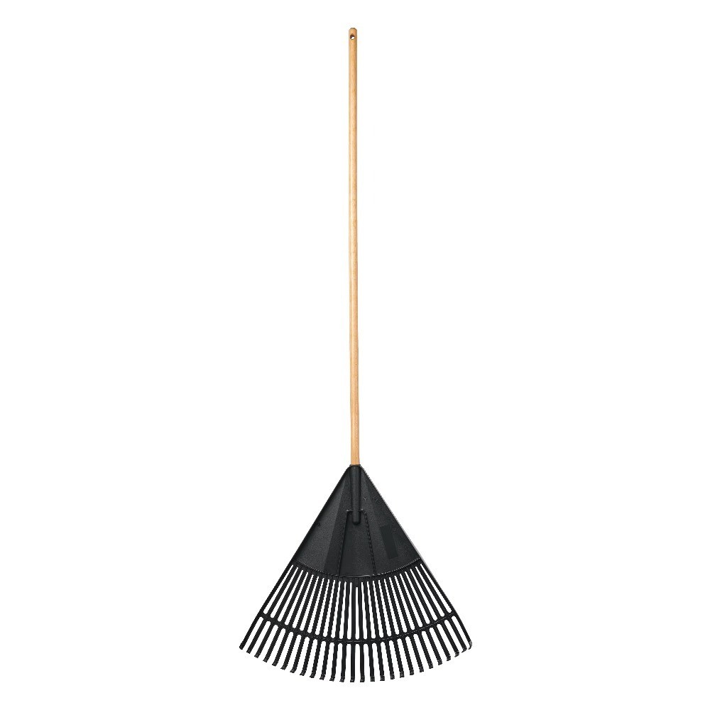 , 24-inch Wood and Poly Leaf Rake