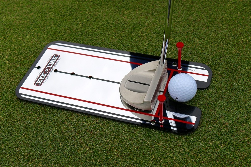 EyeLine Golf Putting Alignment Mirror Portable Practice Putting Trainer Aid A...