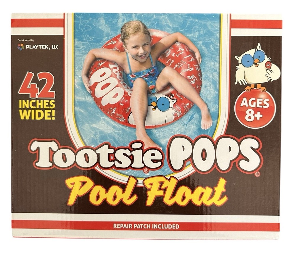 42” Tootsie POP Ring Inflatable Pool Float w/ Repair Patch - Ages 8+