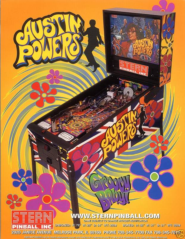 2001 STERN AUSTIN POWERS PINBALL FLYER