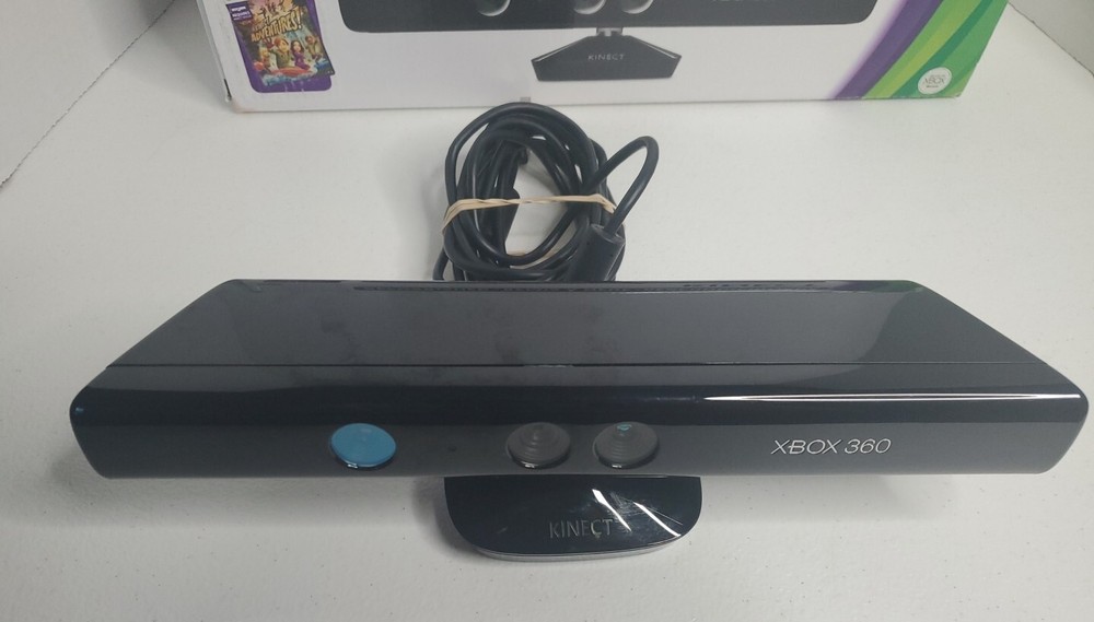 Microsoft Xbox 360 Black Kinect Sensor Bar 1414 In Original Box Great Condition!