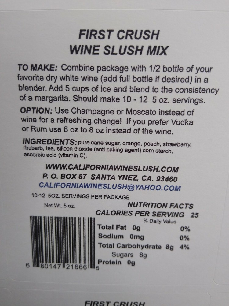 FIRST CRUSH WINE SLUSH MIX