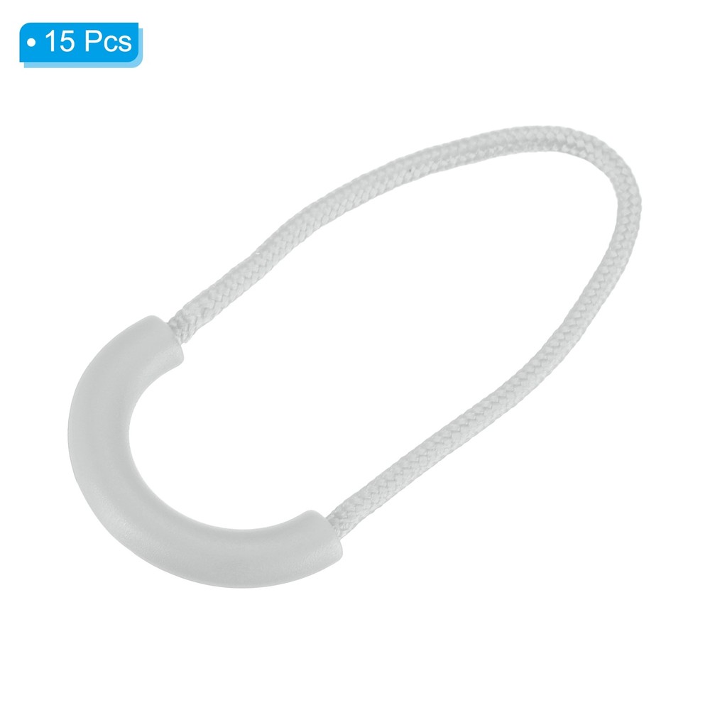 Zipper Pulls Replacement, 15 Pack Extension Cord Handle for Bags, Light Gray