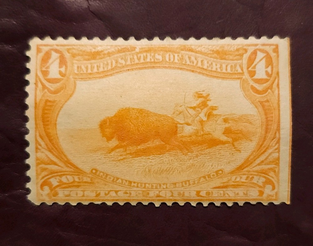 US Stamp 1898 4c "Buffalo Hunter" Scott #287 Mint OG
