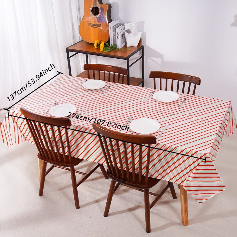 One-piece multi-colored plastic striped pattern waterproof and stain-resistant t