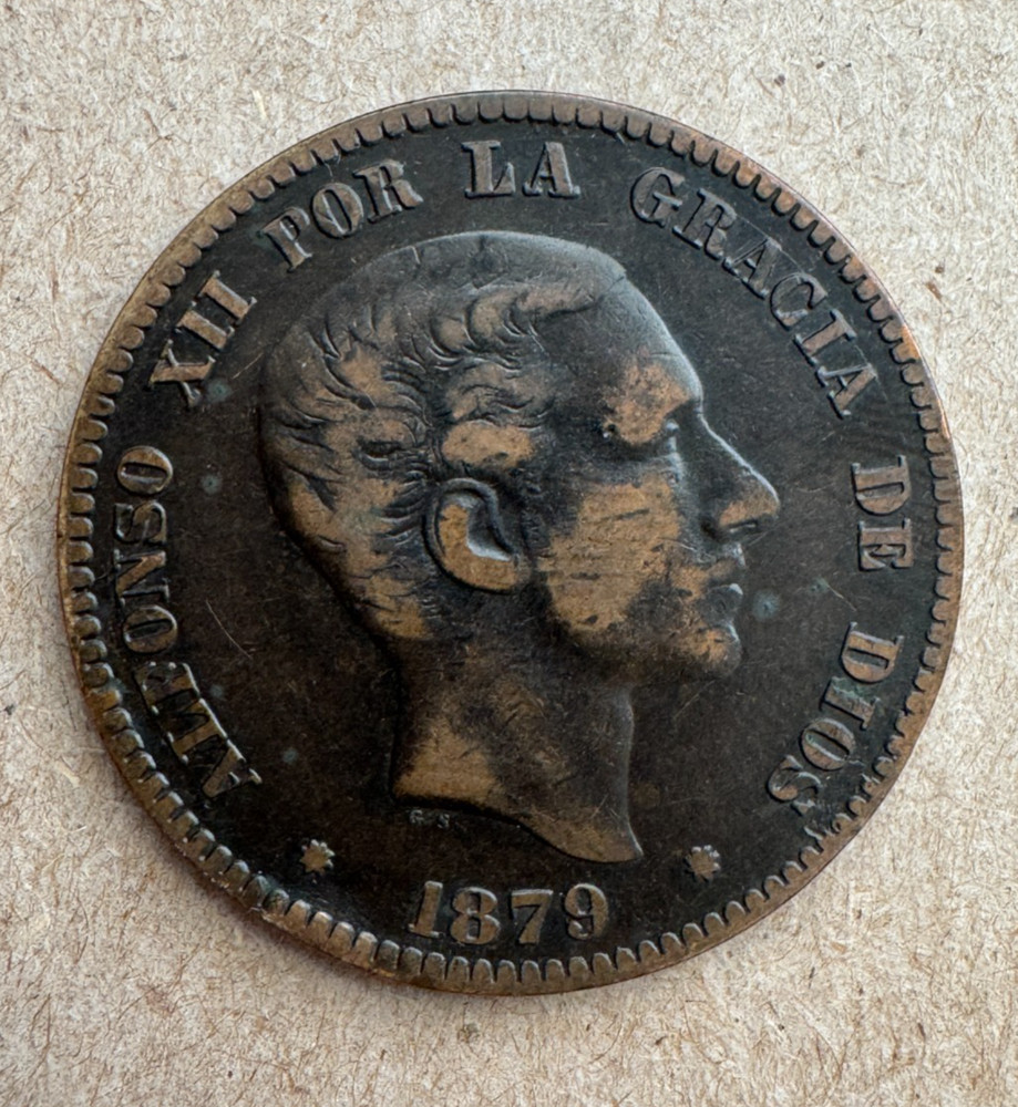 Spain, 10 Centimos, 1879 OM, KM#675