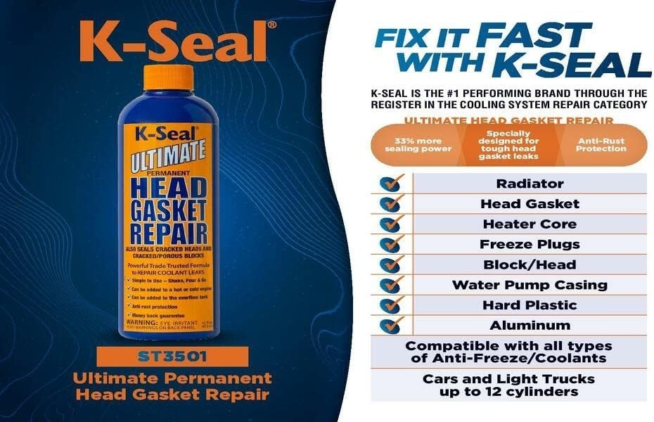 Ultimate 16oz Head Gasket Repair Sealer - Quick, Permanent Engine Solution
