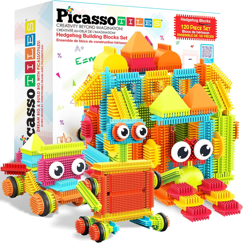 120Pcs Hedgehog Interlocking Building Blocks Tiles Construction Toy Set Learning