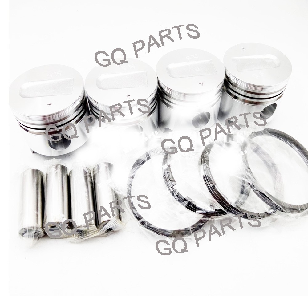4Pcs Piston With Piston Ring+0.5mm For Mitsubishi S4L engine (oversize)