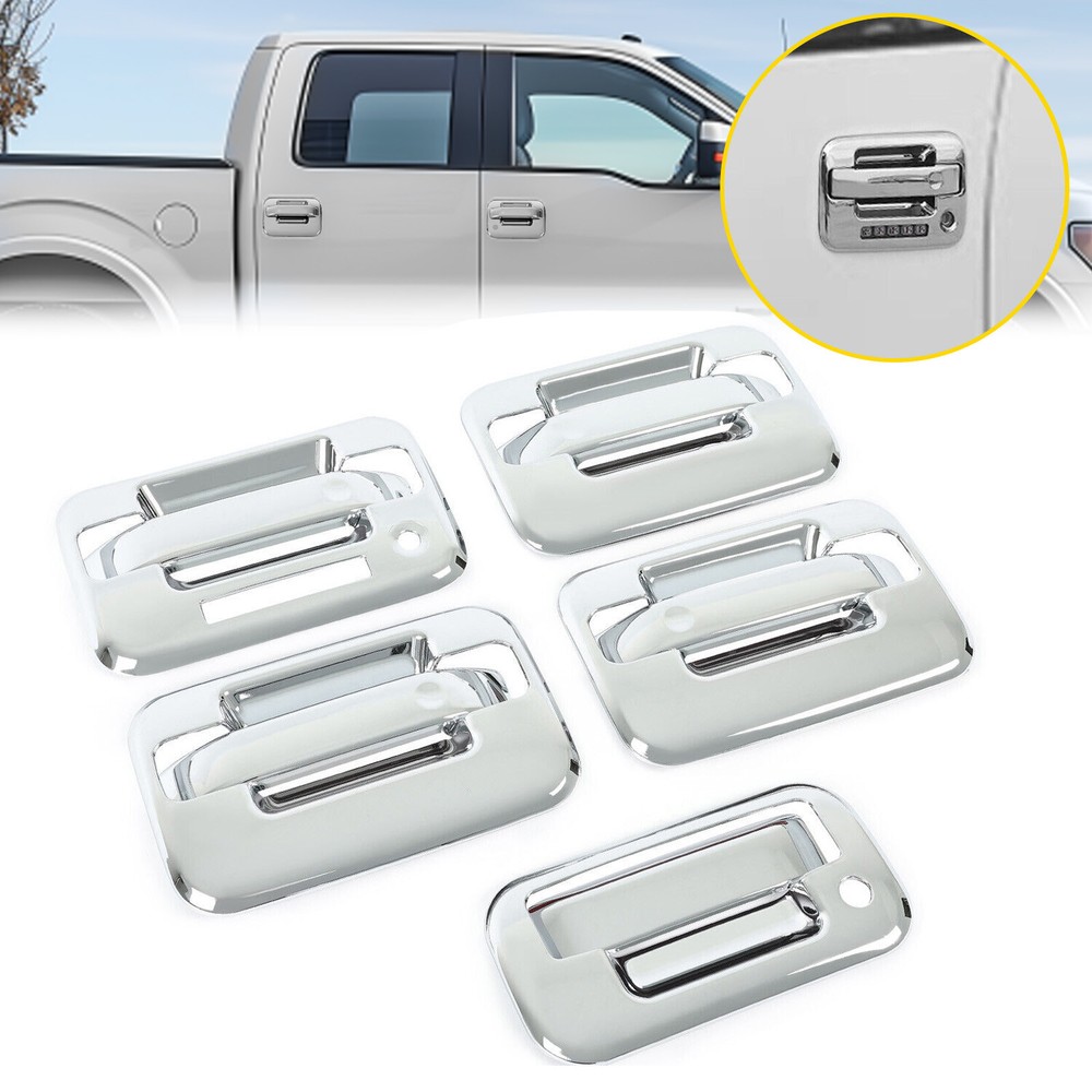 For 2004-2014 Ford F150 4 DR Chrome Handle +Tailgate Handle Covers w/ KeyPad