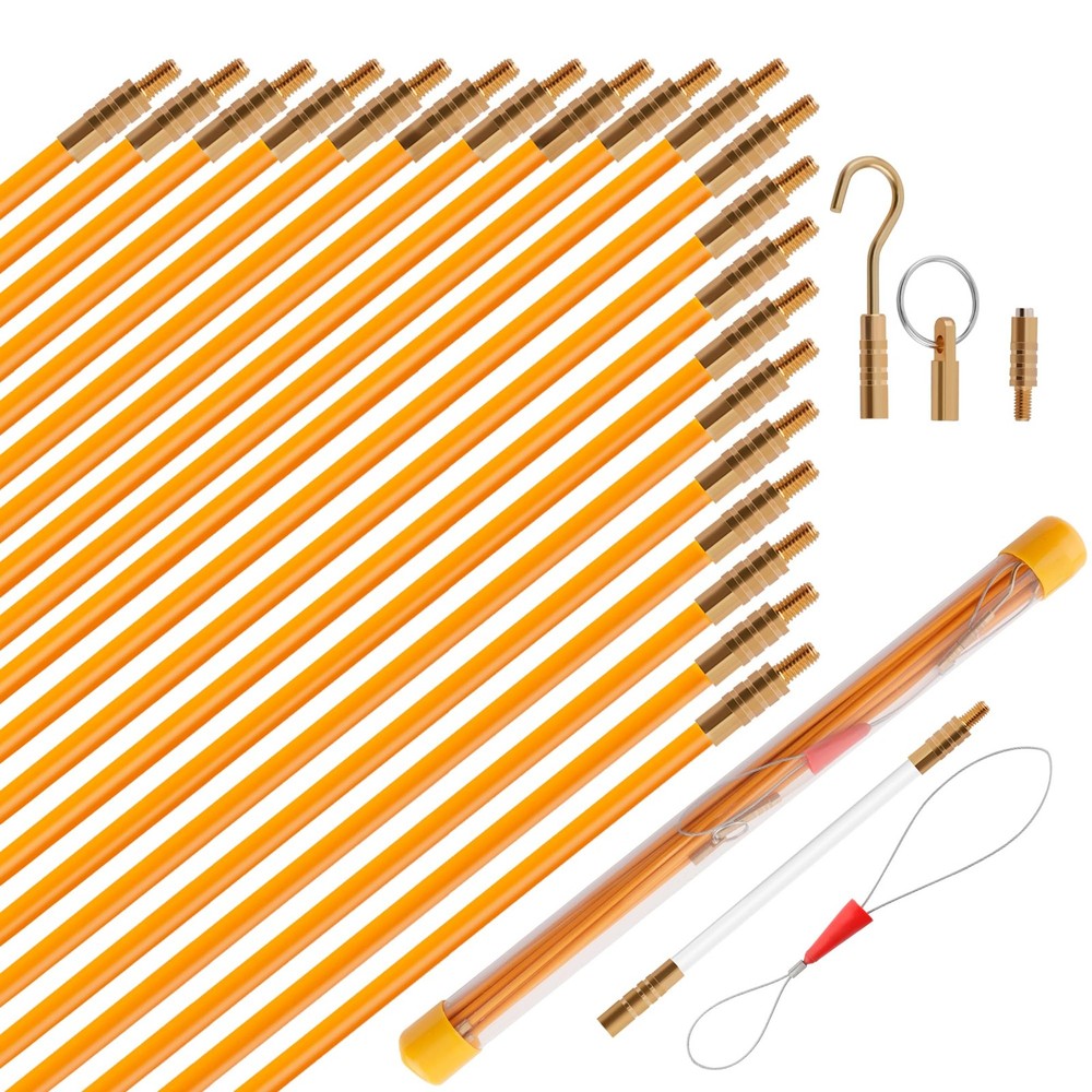 22FT Fiberglass Wire Running Kit - Electrical Fish Tape  Cable Puller Tools