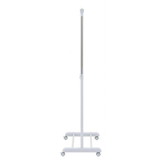 Set of 3 Space-Saving Rolling Clothes Racks Adjustable Height Chrome & White