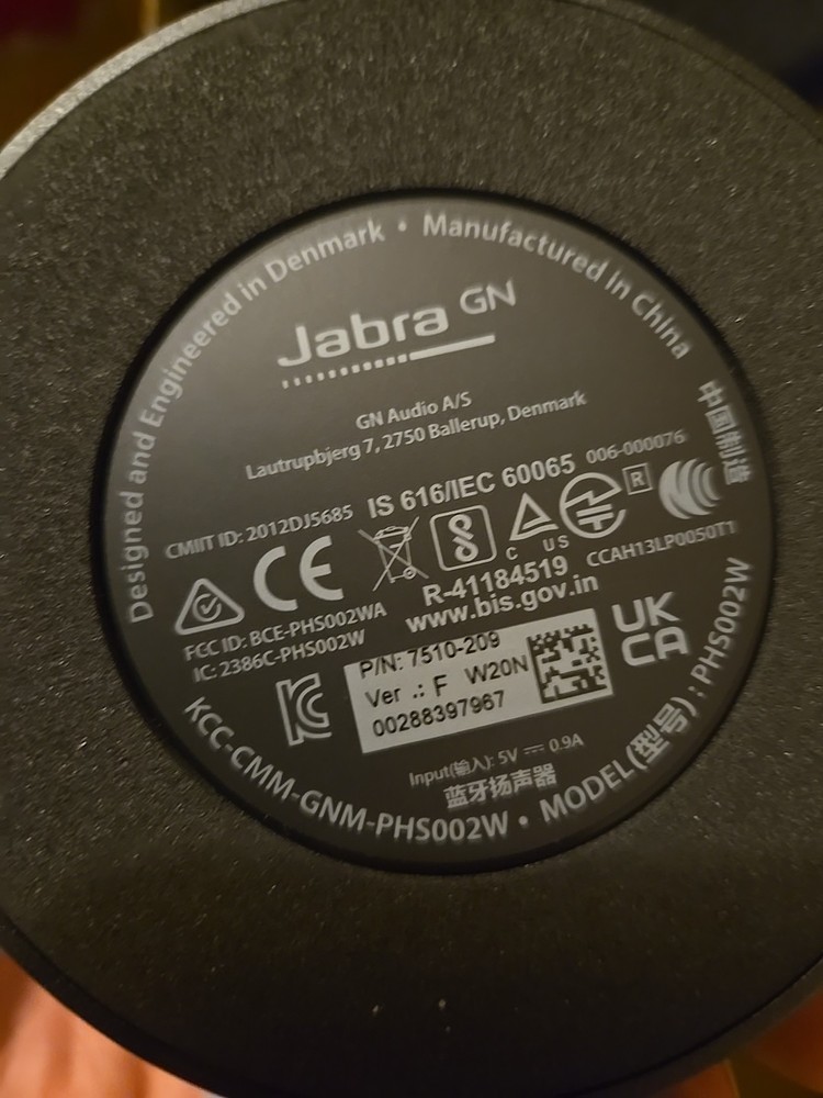 Jabra Speak 510 Bluetooth Speakerphone (7510-209) Open Box