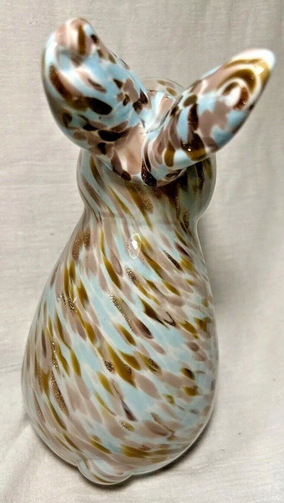 Diamond Star Hand Blown Glass Small Cute Rabbit 8"